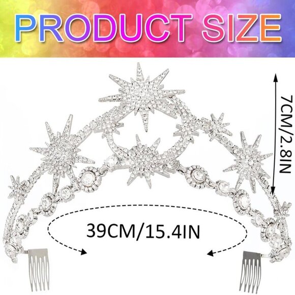 Silver Bridal Headband Alloy Rhinestone Wedding Tiara Crown Accessories main image 5